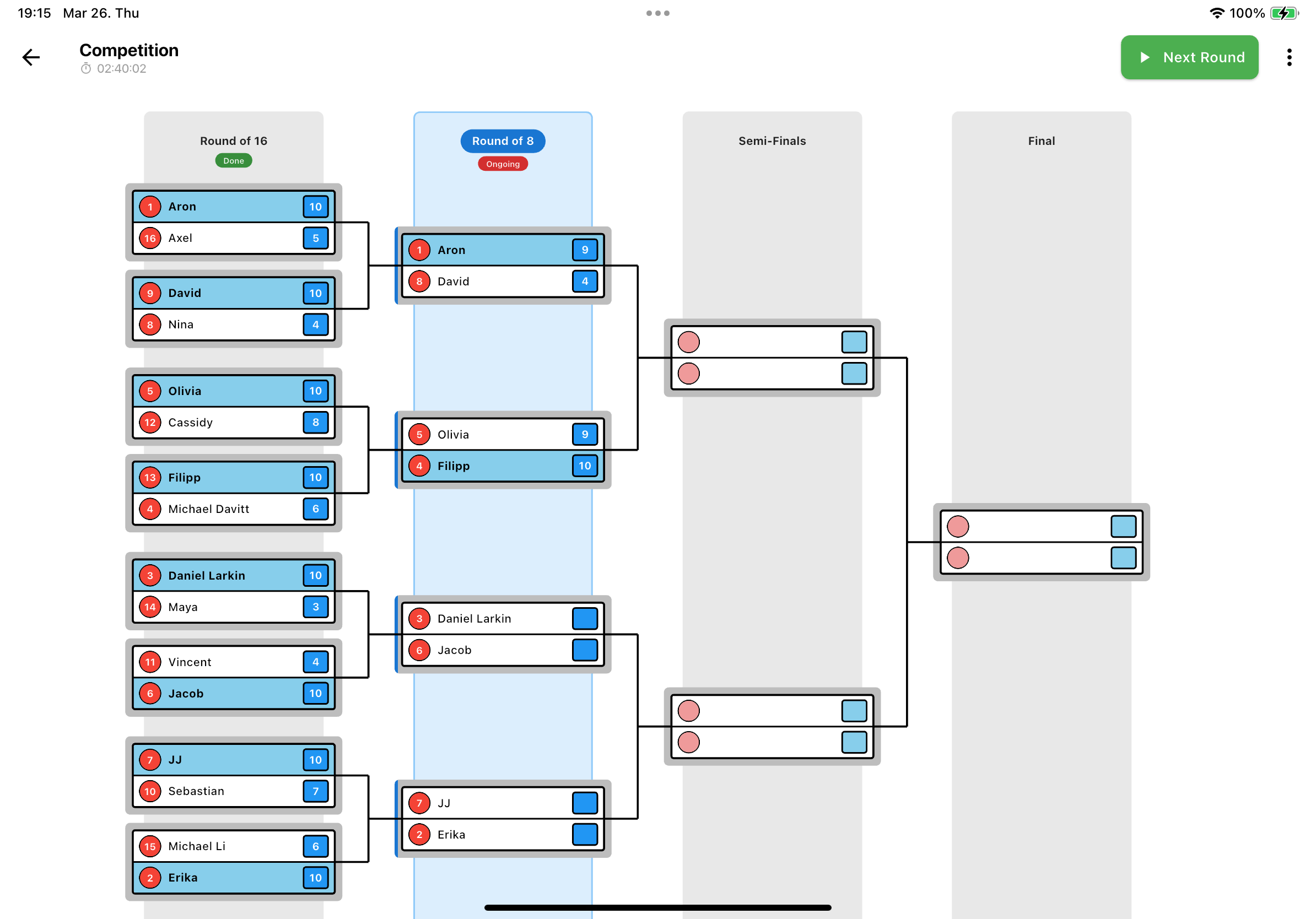 DE bracket on tablet